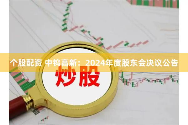 个股配资 中钨高新：2024年度股东会决议公告